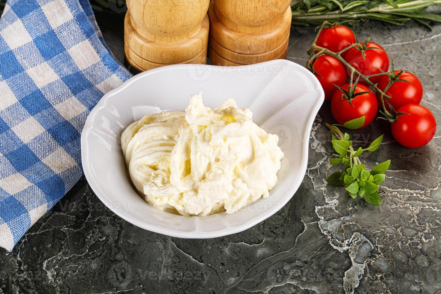 Italian delicous stracciatella cheese photo