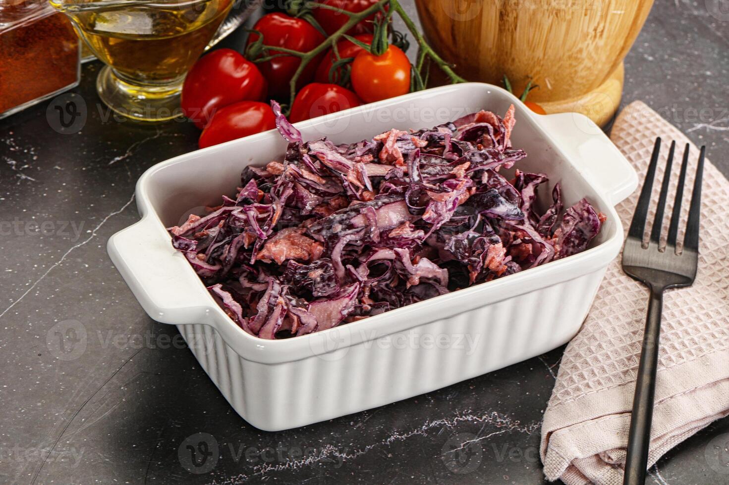 Coleslaw salad with cabbage and carrot photo