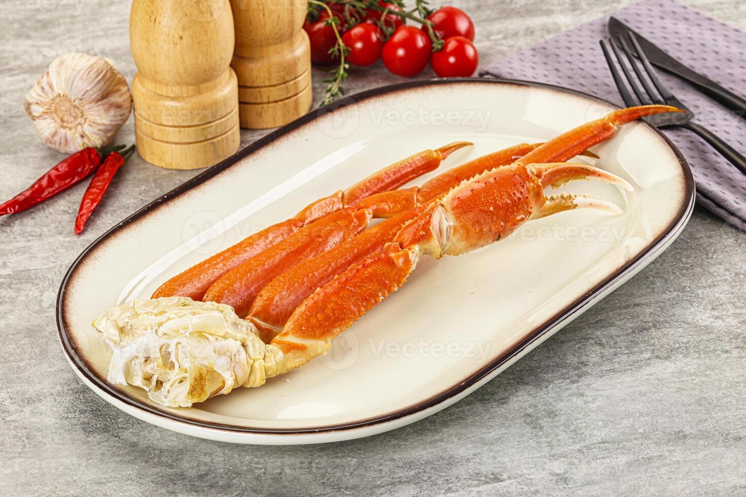 Delicous luxury crab claw legs photo