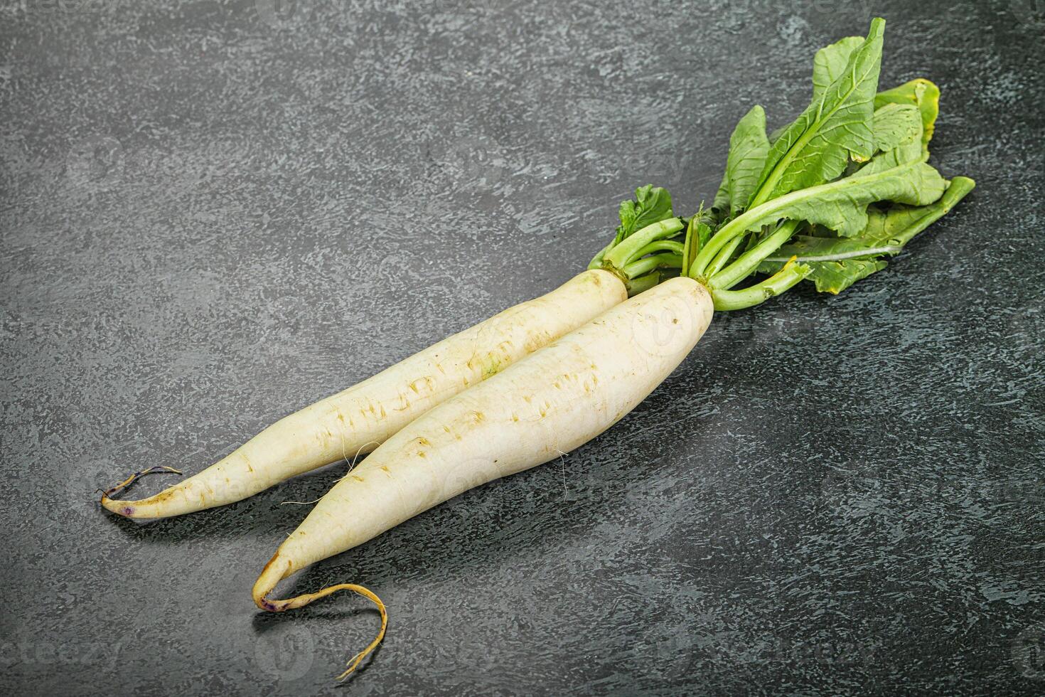 Raw ripe organic Daikon root photo