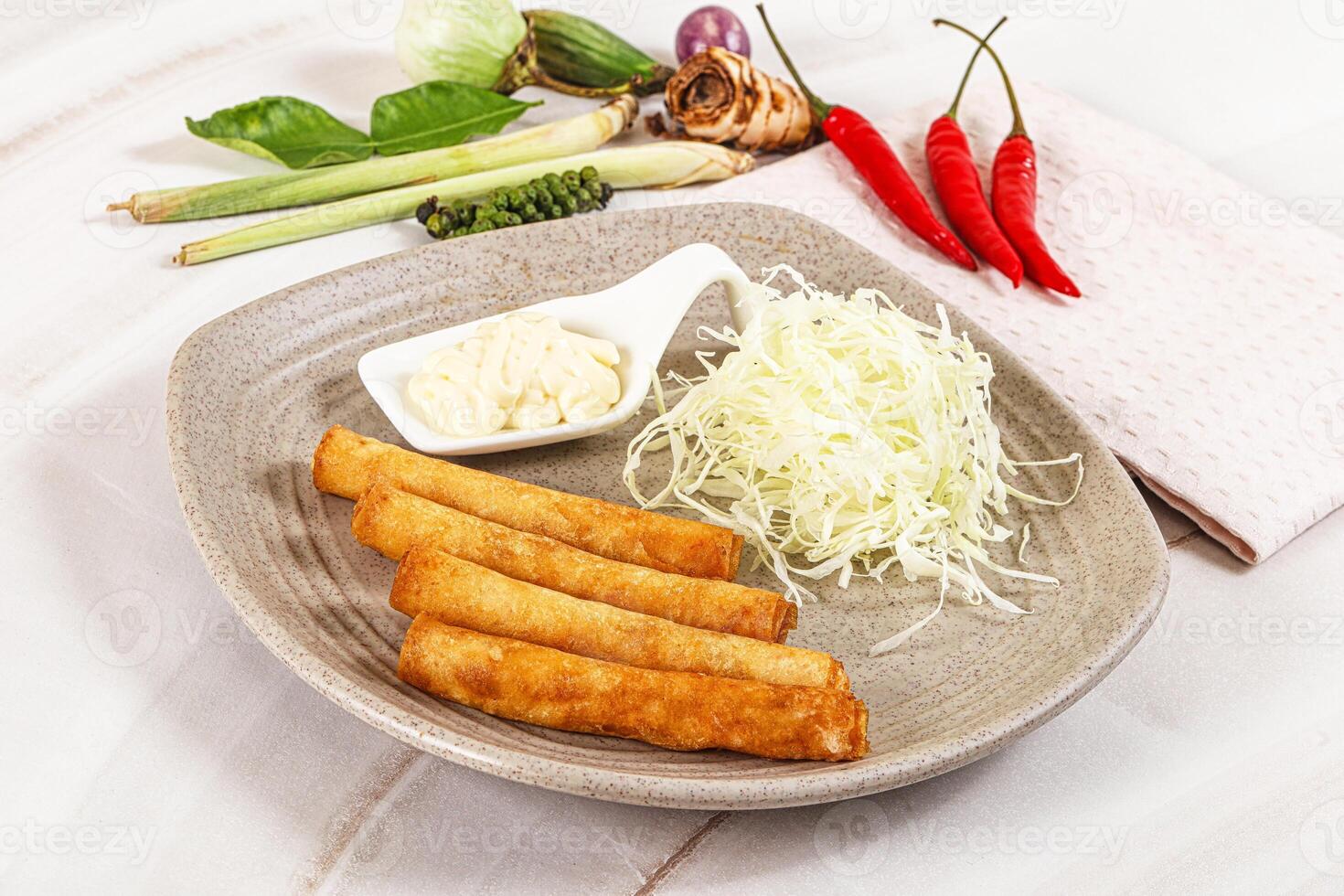 Fried spring roll with prawn photo