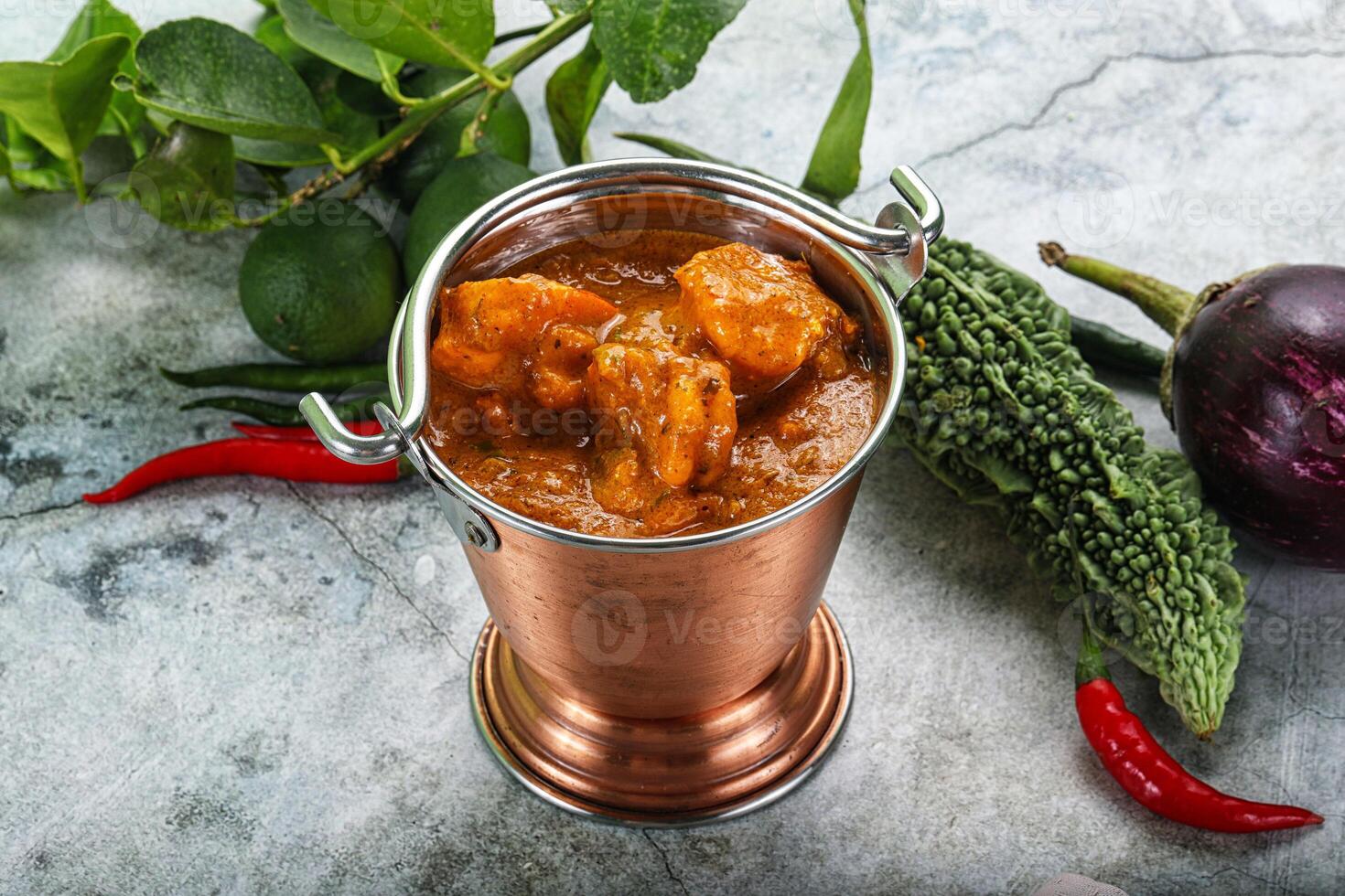 Indian cuisine - Masala with prawn photo