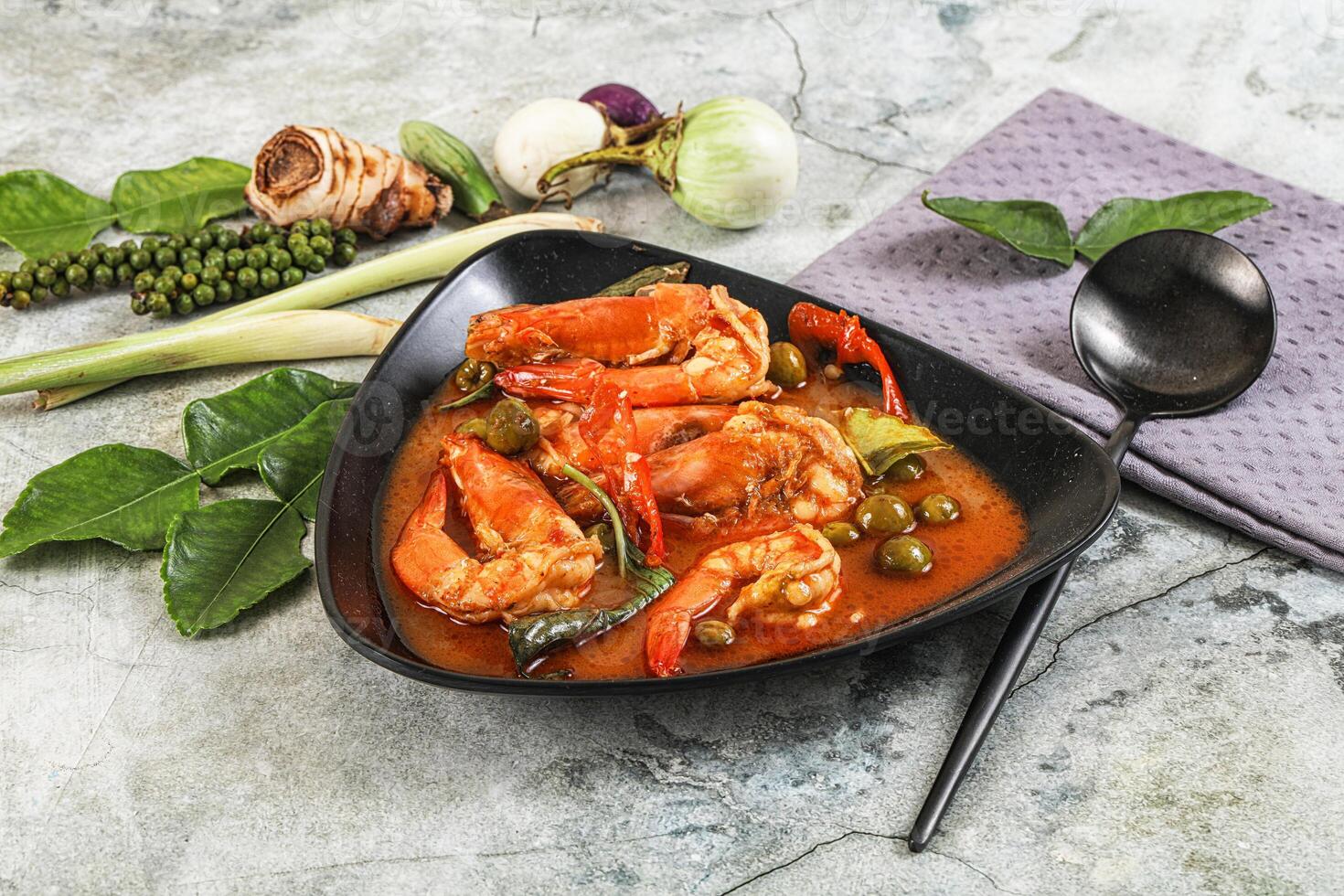 Thai Panang curry witn prawn photo