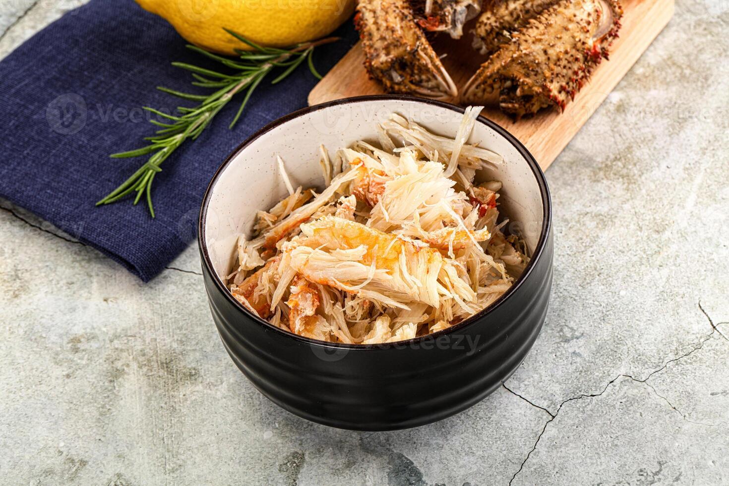 Wild natural crab meat for salad photo