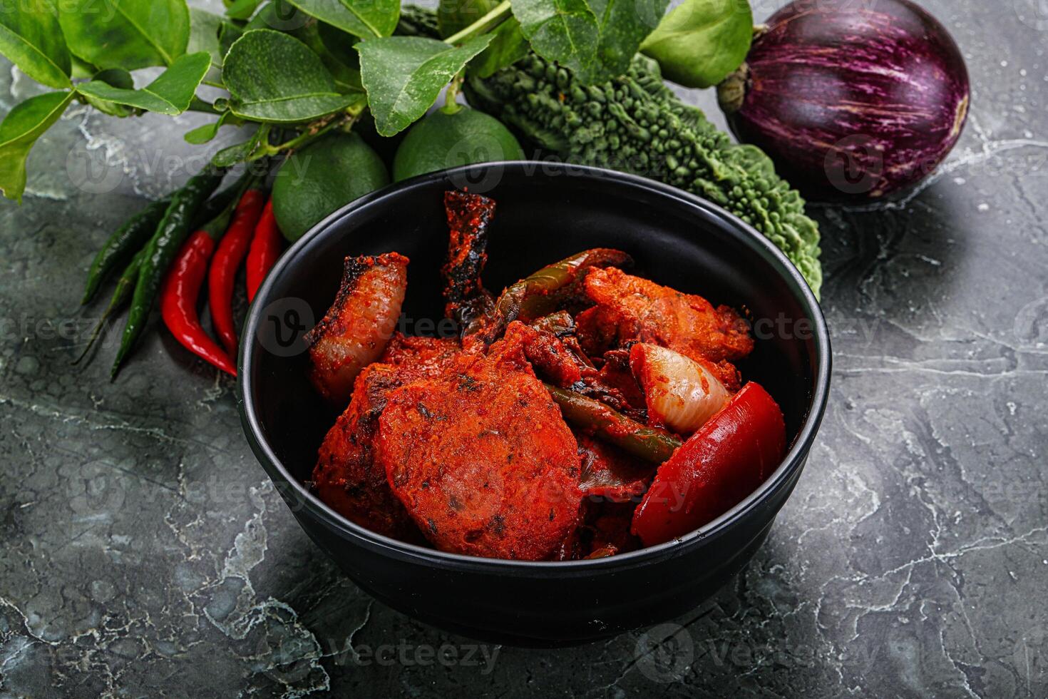 Indian cuisine - chicken tikka barbecue photo