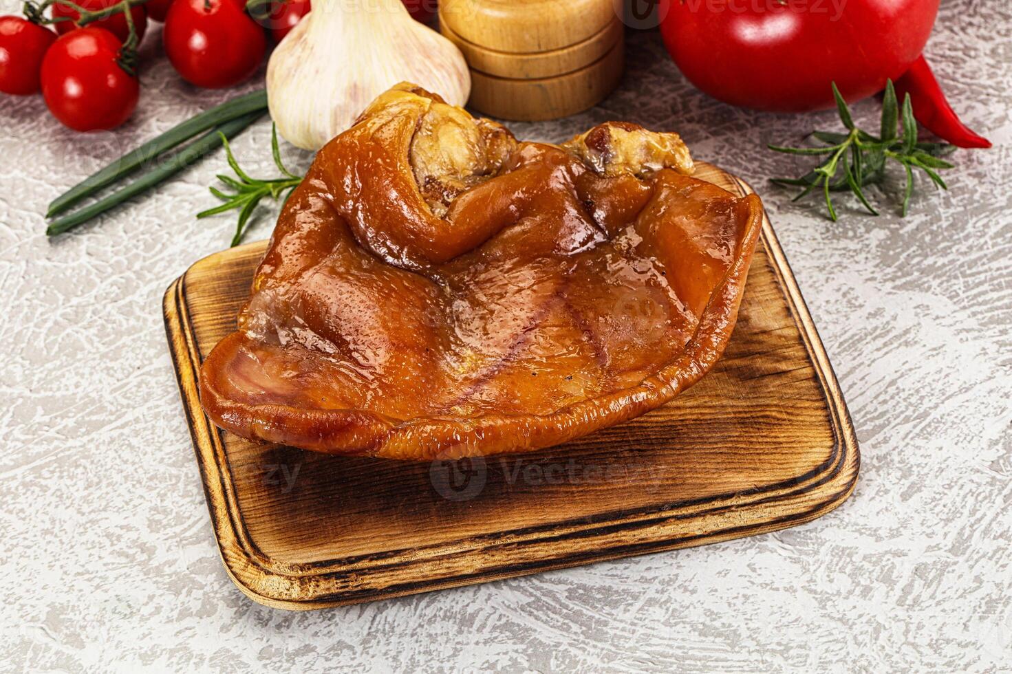 Smoked pork ear snack appetizer photo