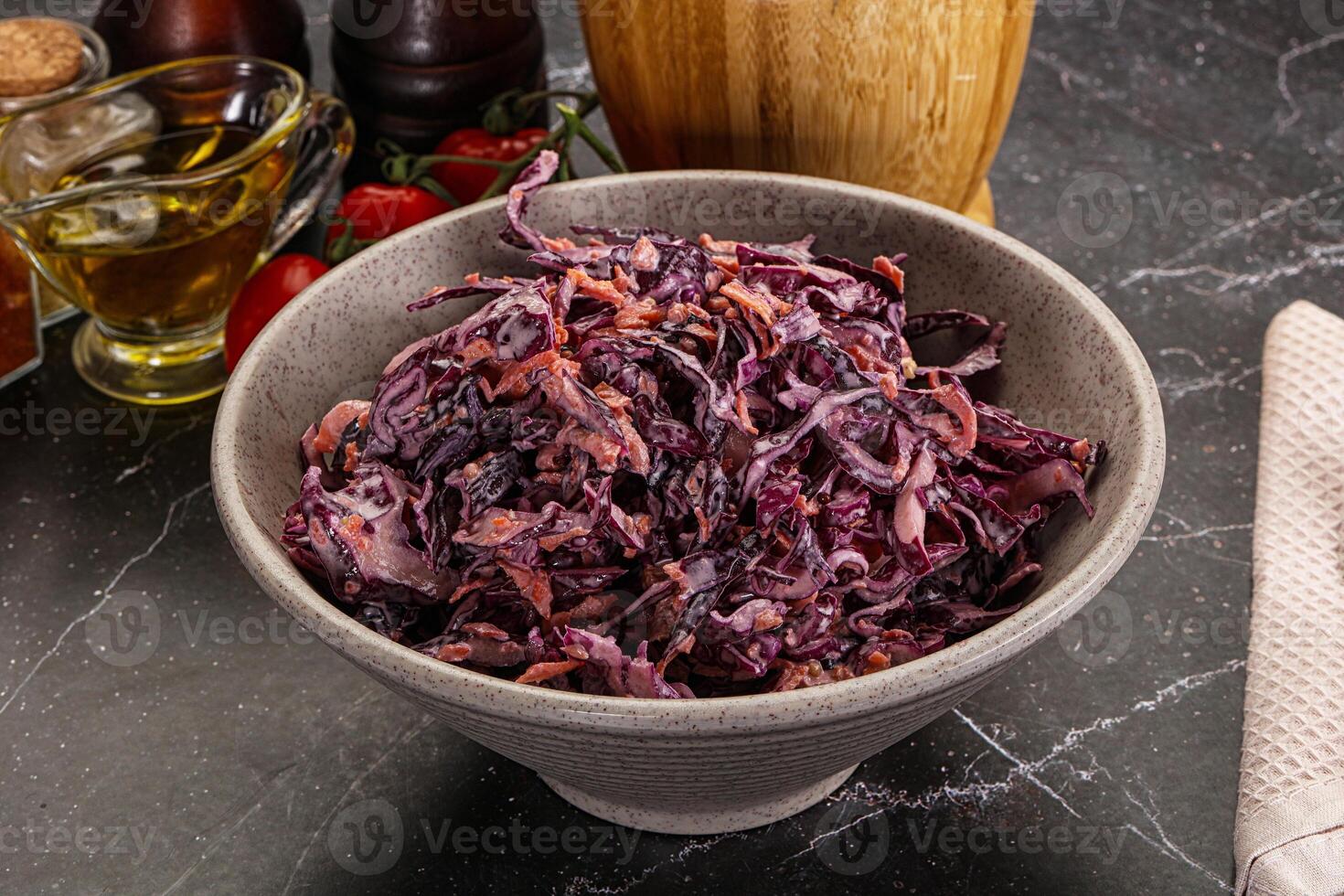 Coleslaw salad with cabbage and carrot photo