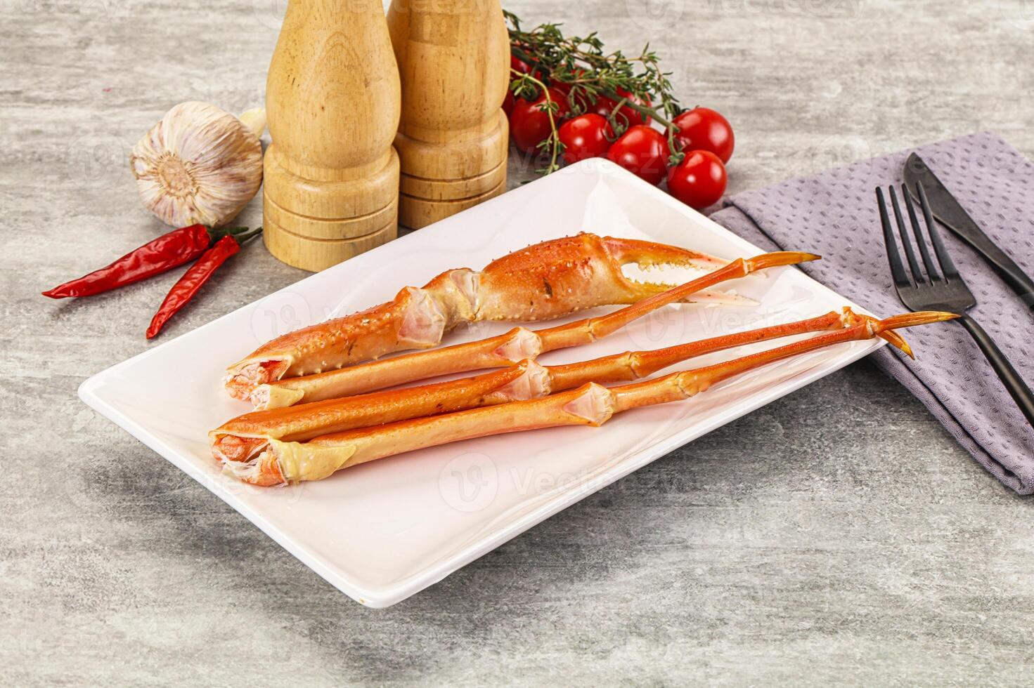 Delicous luxury crab claw legs photo