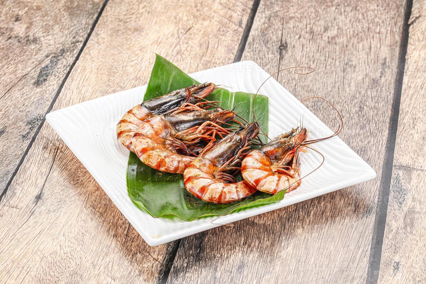 Cooked tiger prawn in the pate photo