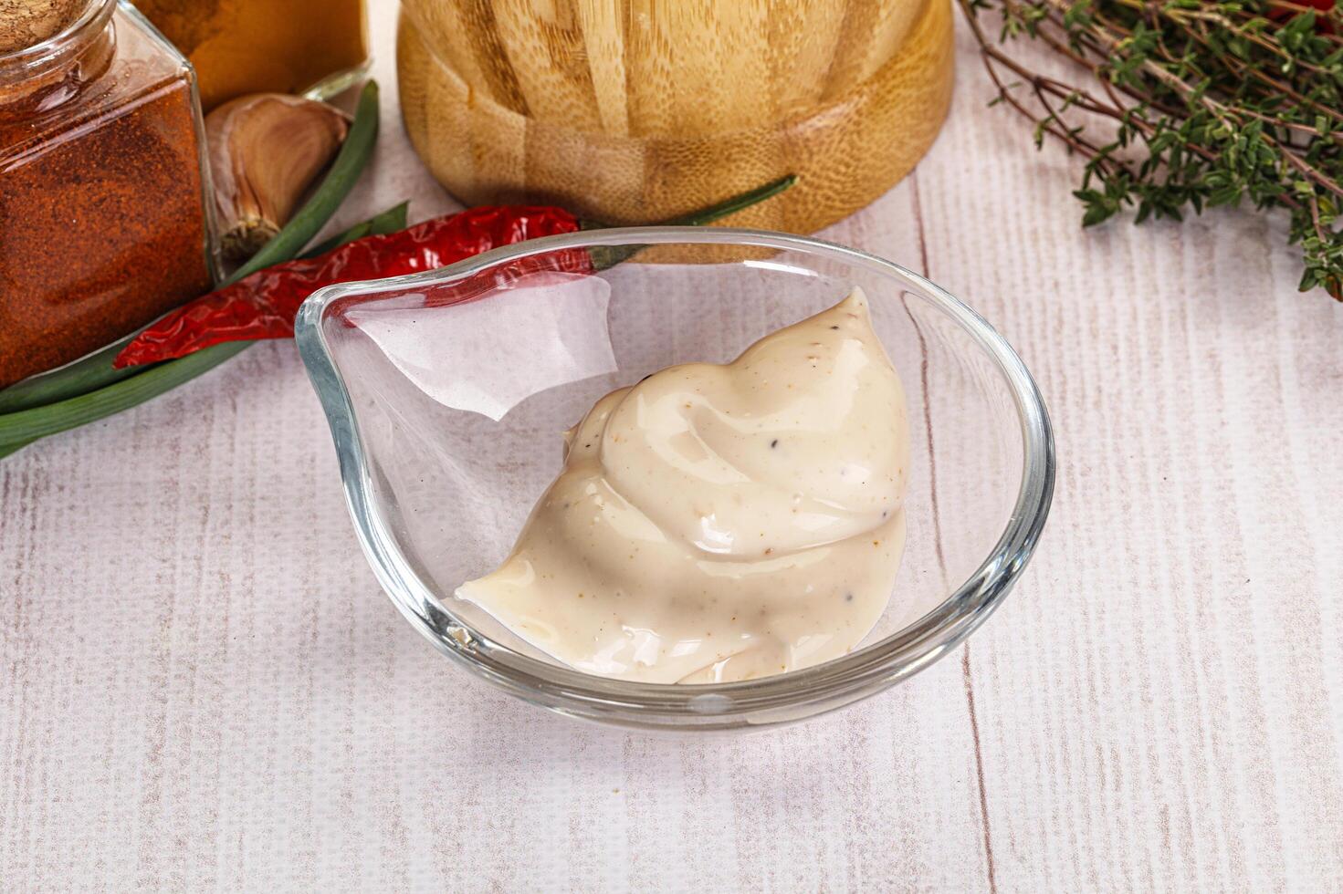 Burger sauce in the bowl photo