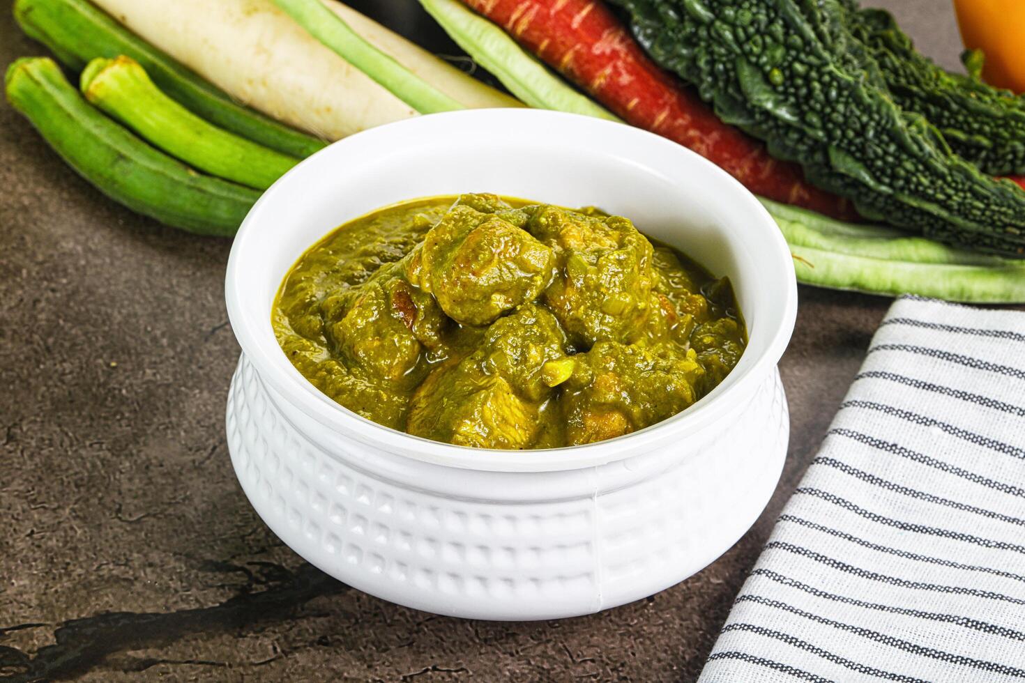 Indian cuisine - Chicken saagwala palak photo