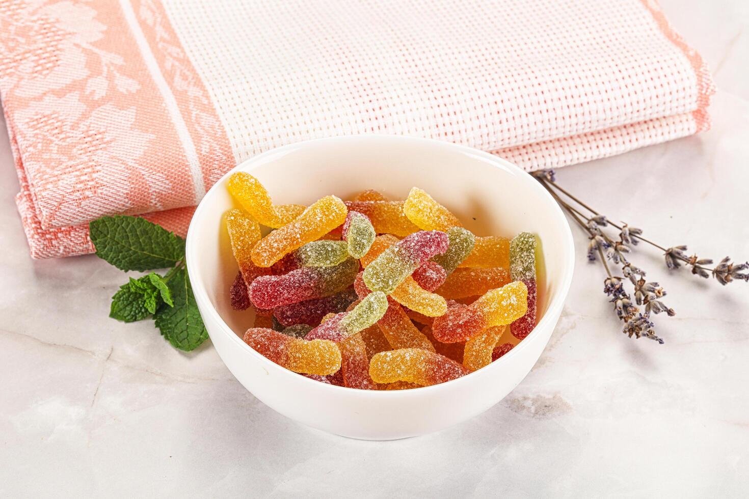 Sweet and sour marmalade worms photo