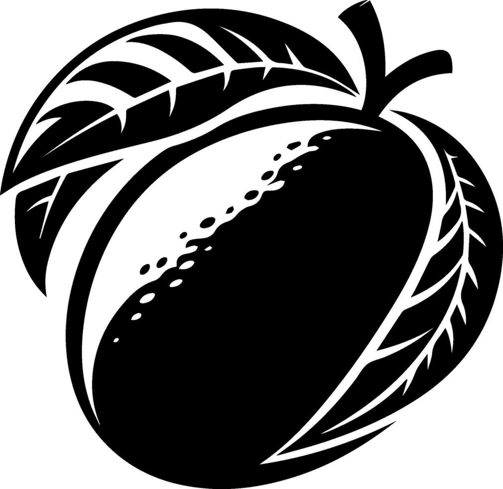 Black and white mango clipart vector