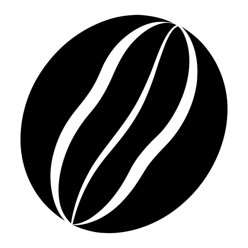 A black and white logo of a coffee bean vector
