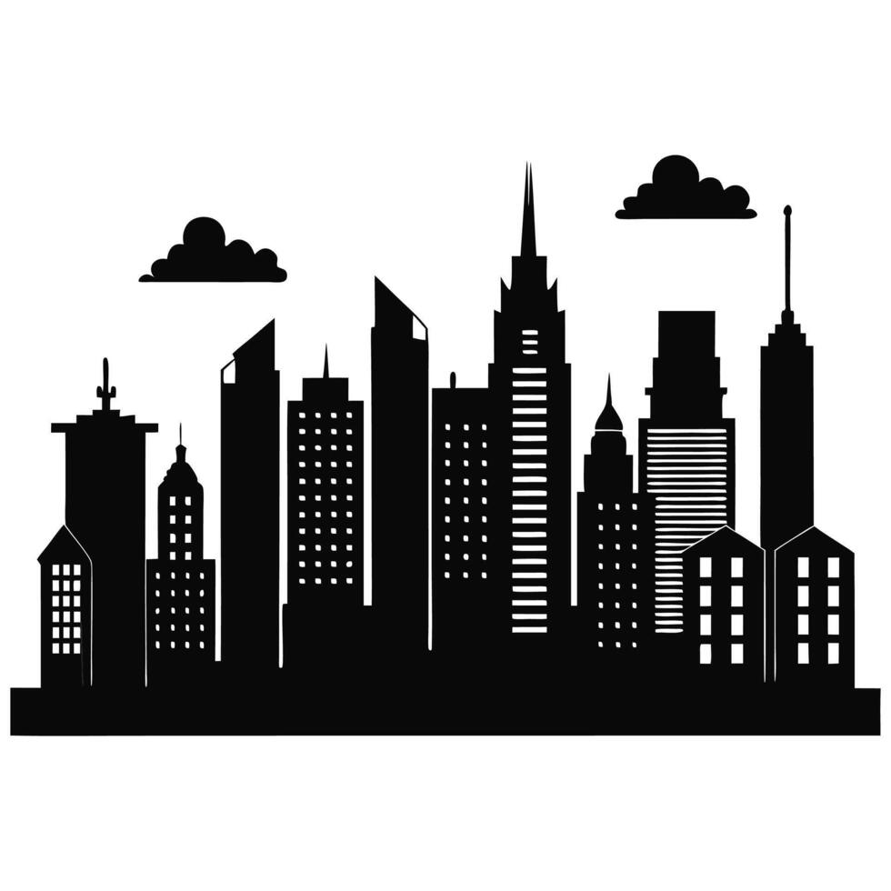 Silhouette of city skyline vector