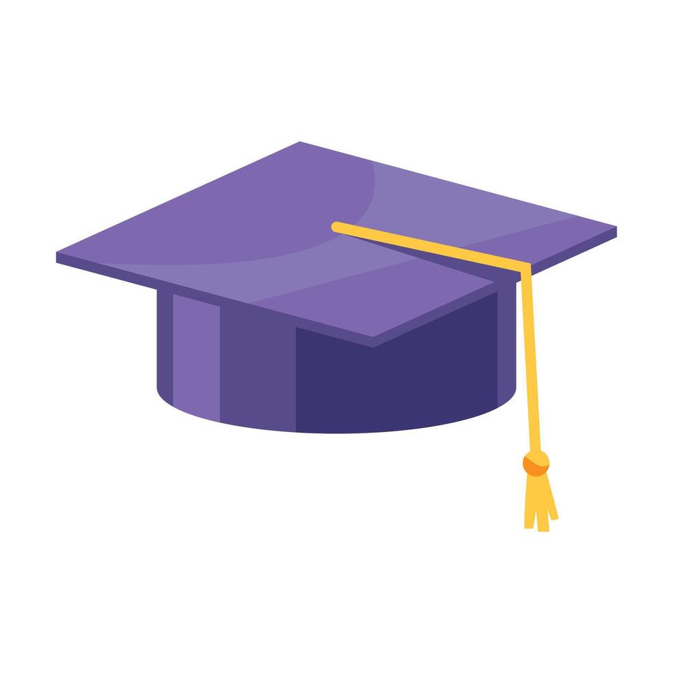 Graduation cap for achievement and success icon isolated vector