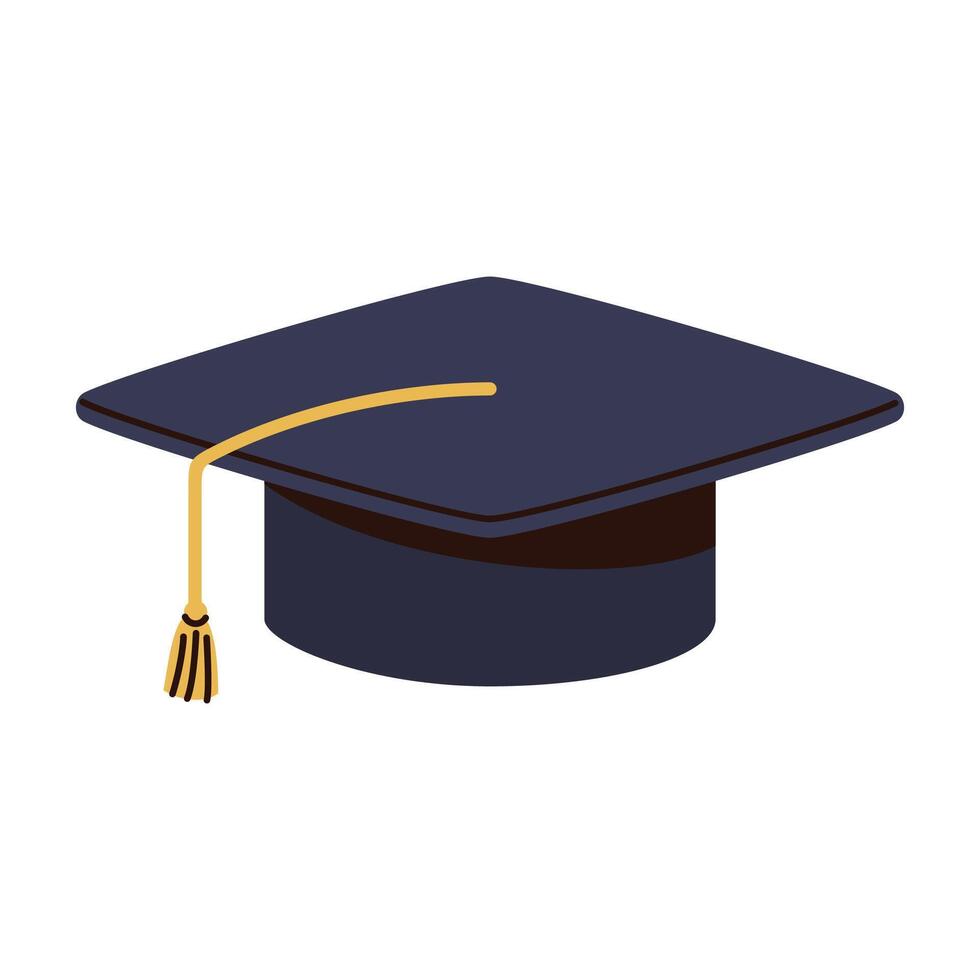 Graduation cap for achievement and success icon isolated on white vector