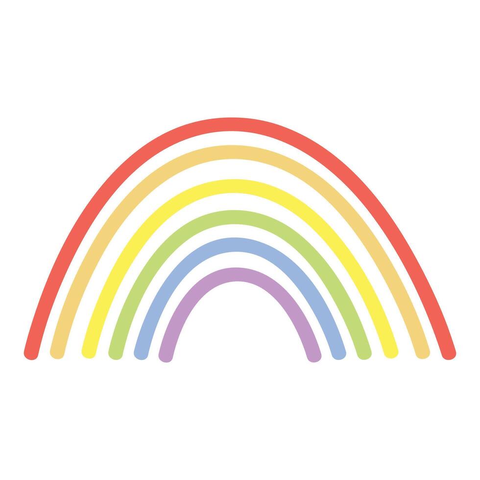Colorful rainbow Cute symbol illustration on white vector