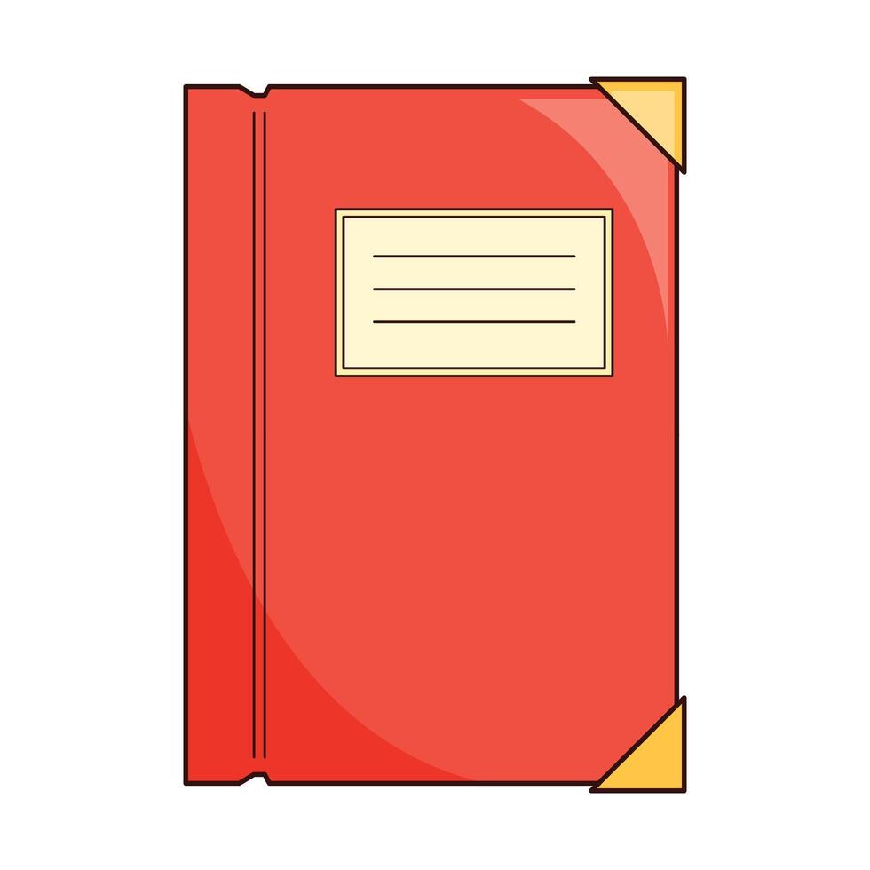 Hand drawn flat education illustration book on the white vector