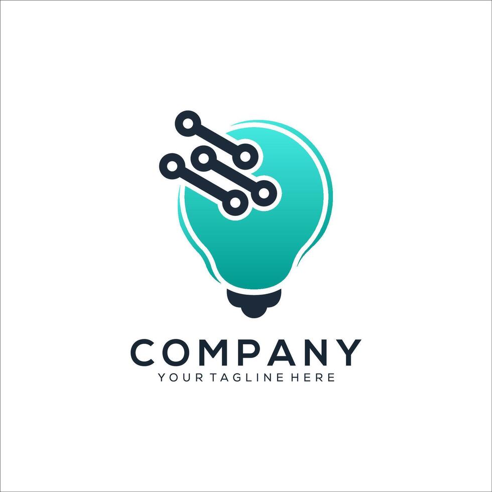 Abstract bulb tech logo design vector