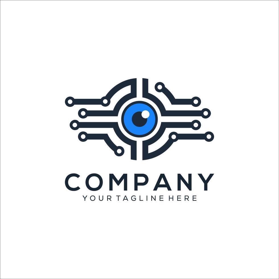 Abstract eye digital logo design vector