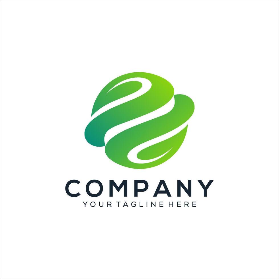 Abstract planet leaf logo design vector