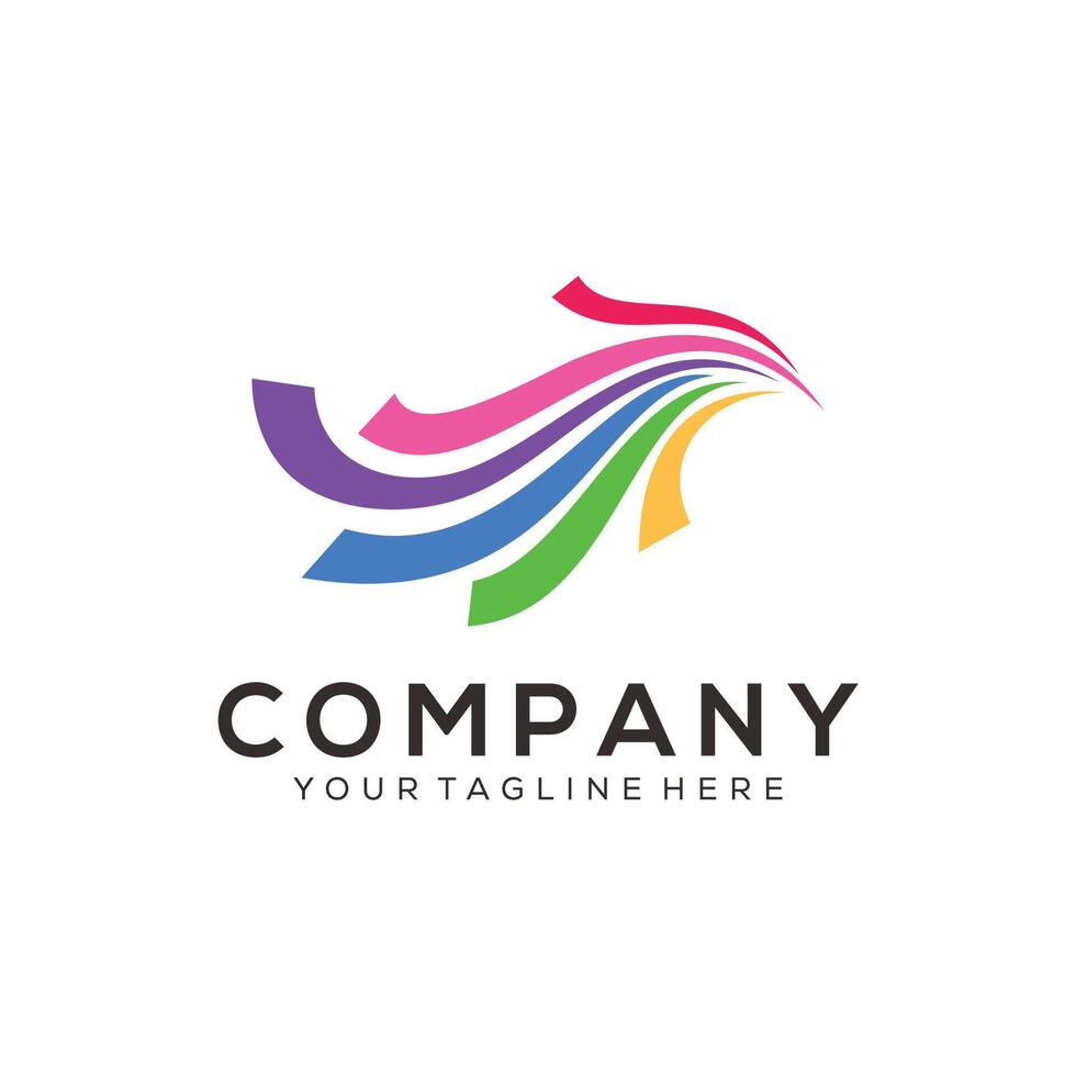 Abstract colorful eagle logo vector