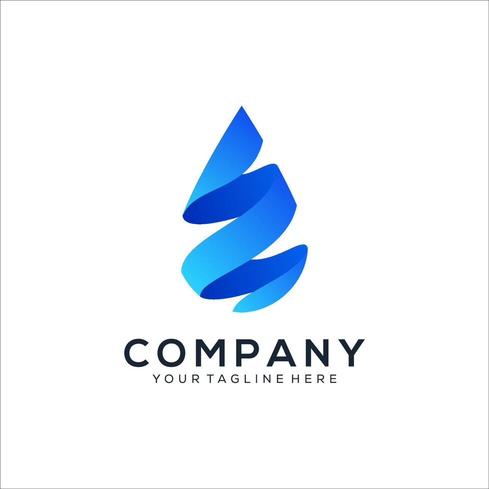 Abstract water drop logo design vector