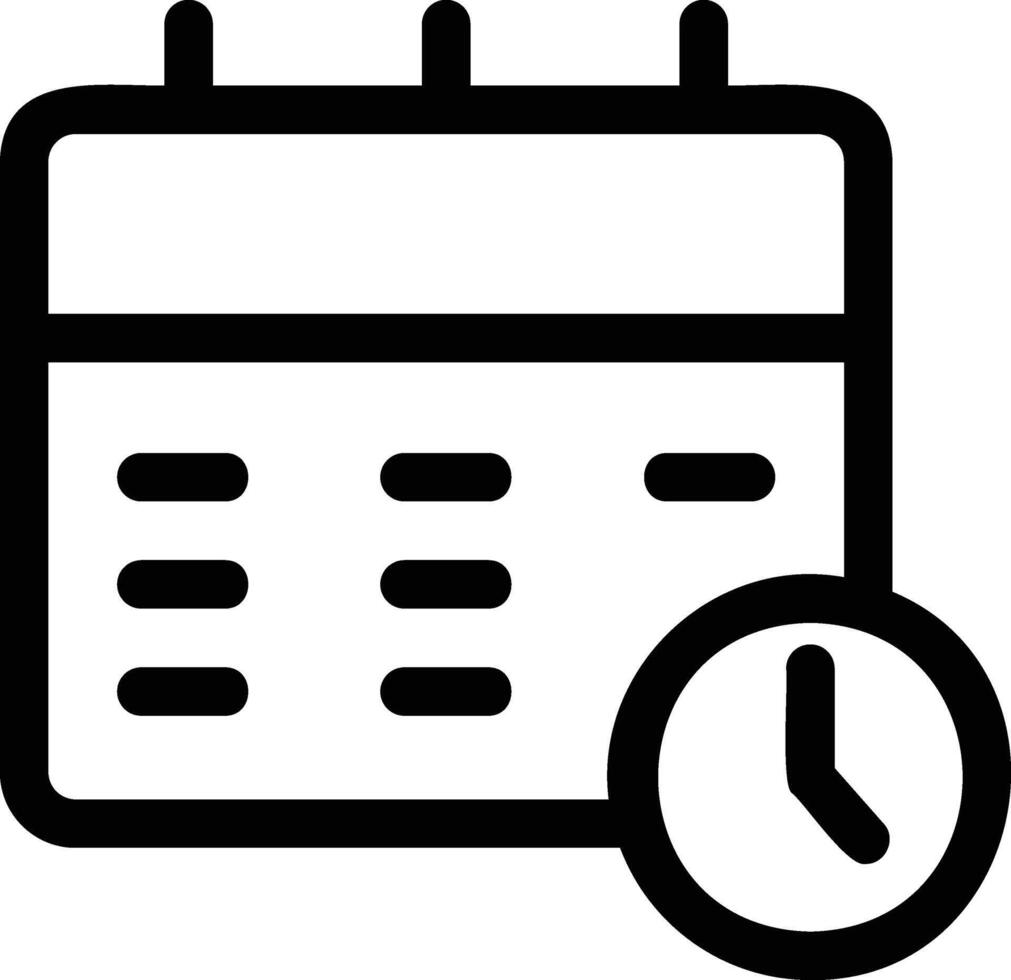 Calendar And Clock, Time Administration Sign, Fixed Time and Date Icon vector