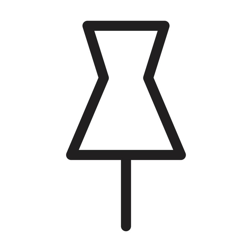 Pushpin Icon, Marker, Pin, Thumbtack, Attachment, Attach File Sign vector