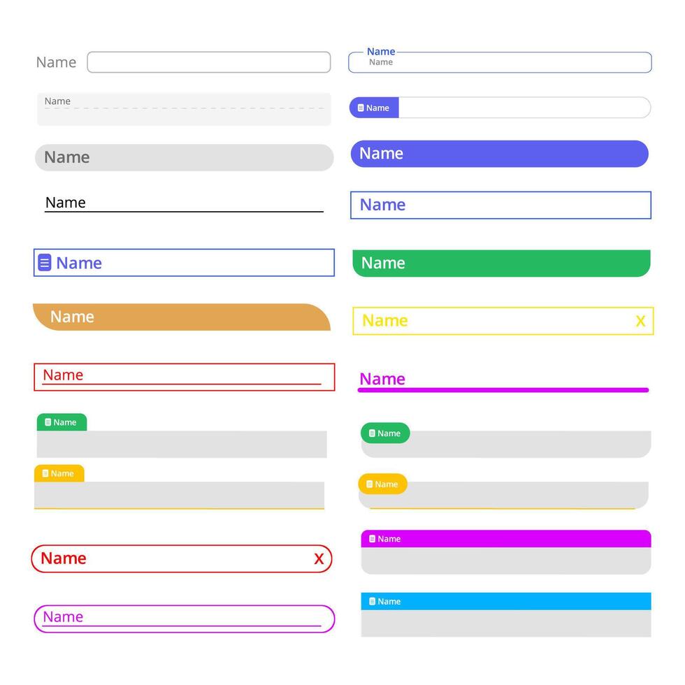 collection of text input form templates vector
