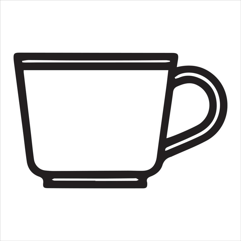 Teacup with plate line icon isolated black contour symbol illustration vector
