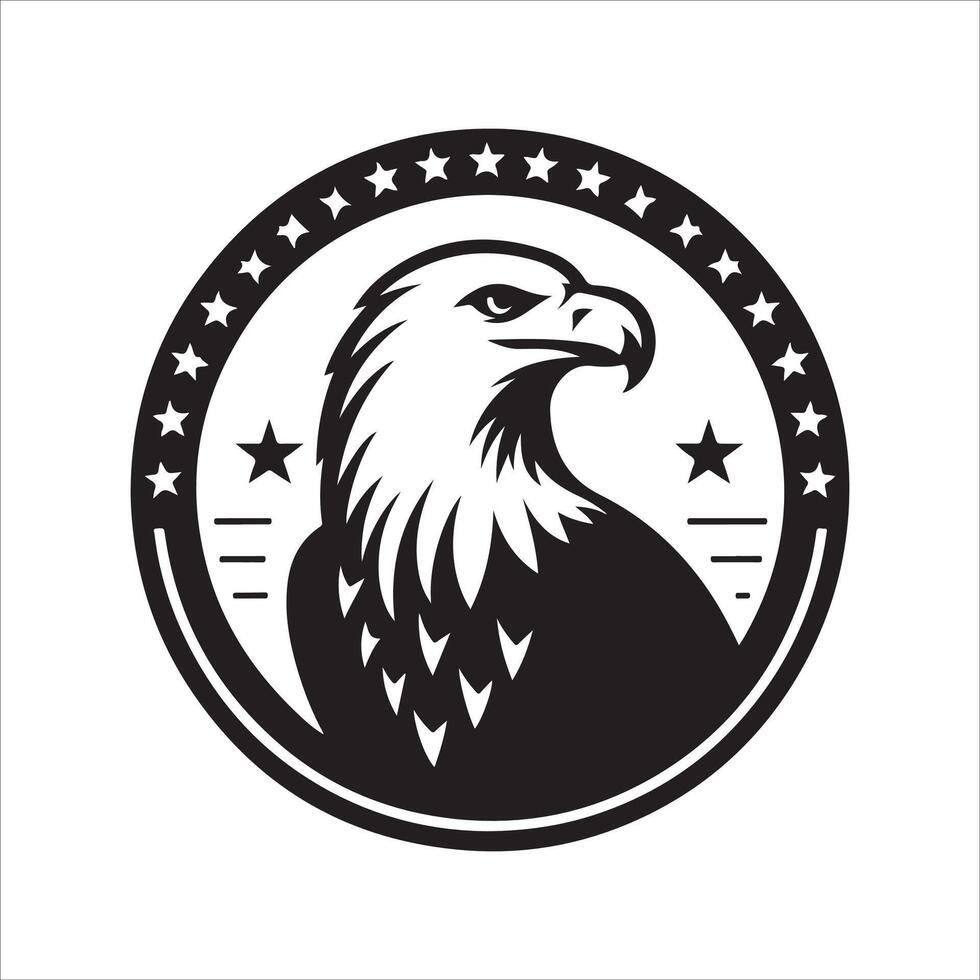 Eagle Head in Circular Frame Professional Silhouette vector