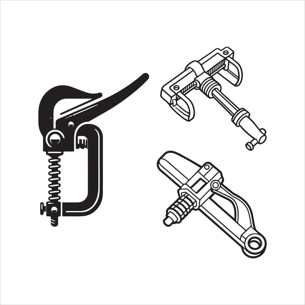 Clamp silhouette EPS illustration vector