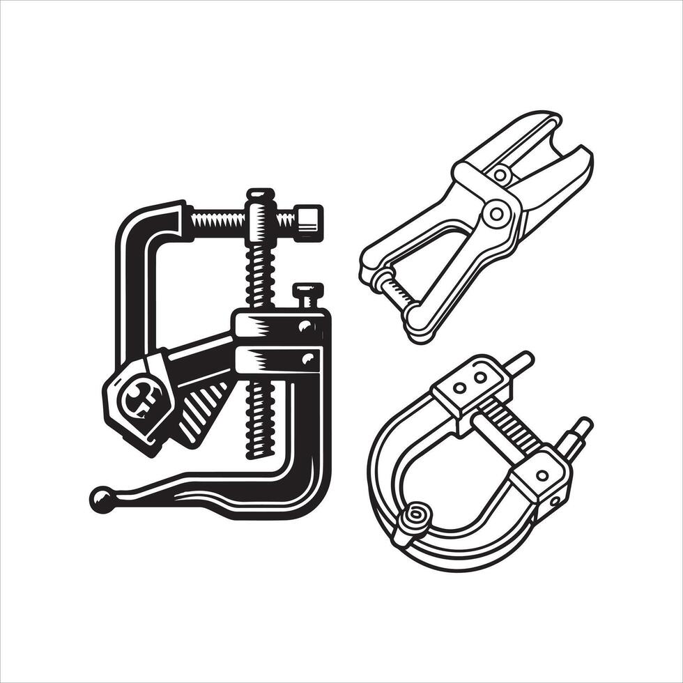 Clamp silhouette illustration vector