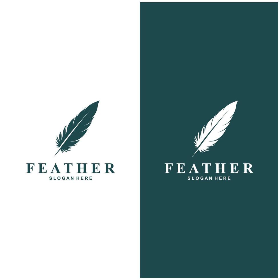 Feather logo with very simple and elegant vector