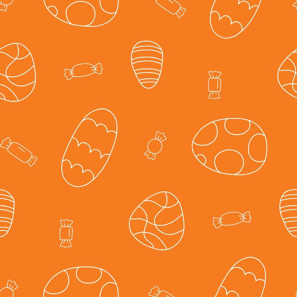 Outline Easter Egg Sweet Seamless Pattern illustration for Print, Wallpaper vector