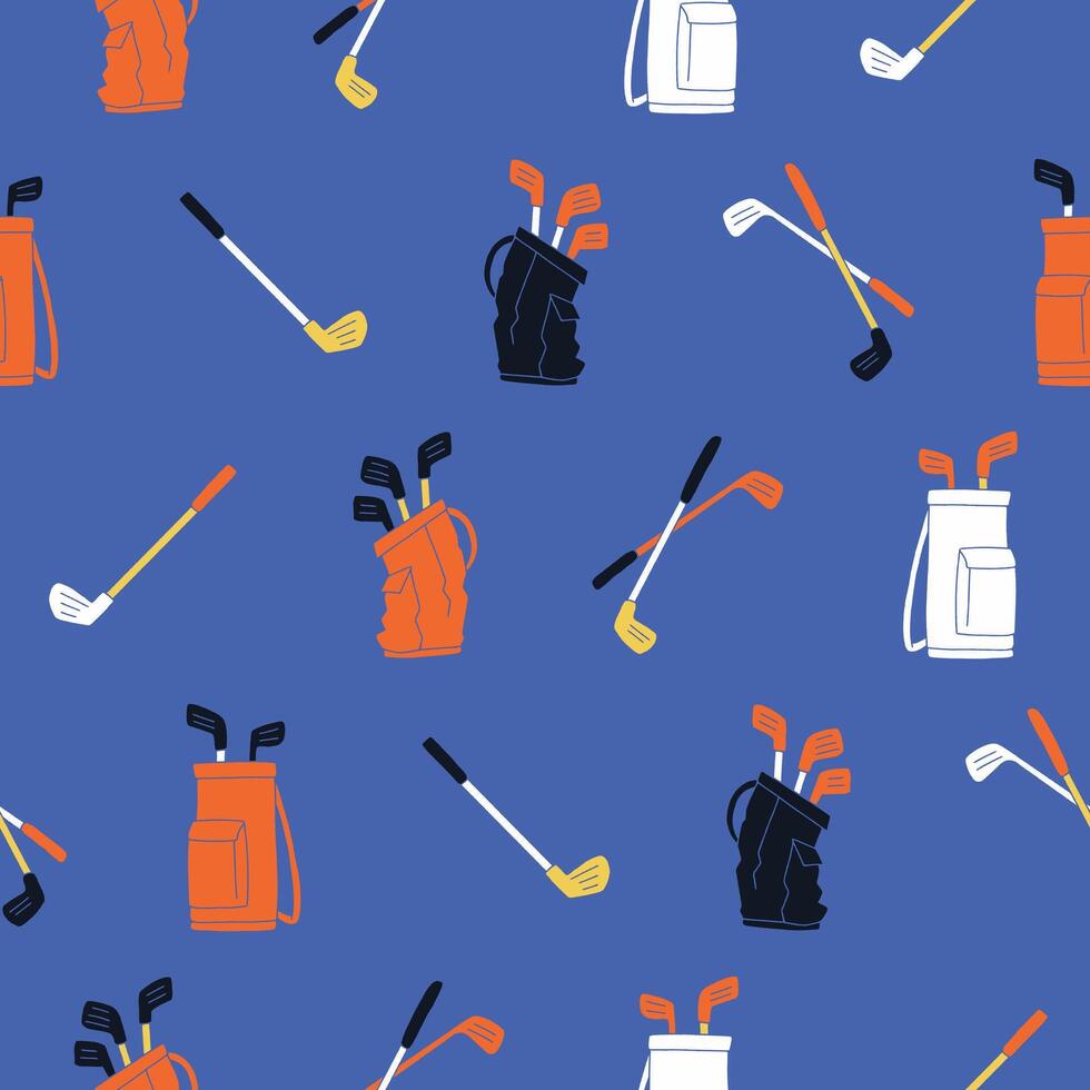 Collection of Golf Stick Seamless Pattern illustration Design vector