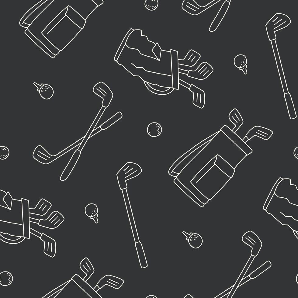 Outline Golf Stick Ball Seamless Pattern illustration Design vector