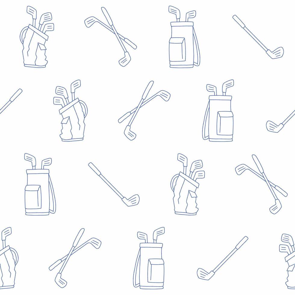 Outline Collection of Golf Stick Seamless Pattern illustration Design vector