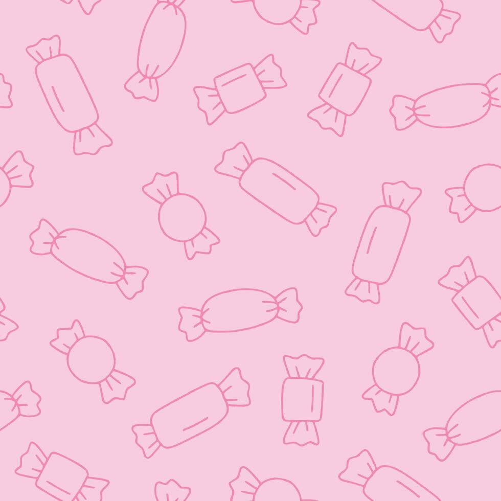 Outline Sweet Seamless Pattern illustration for Print, Wallpaper, Decoration. vector