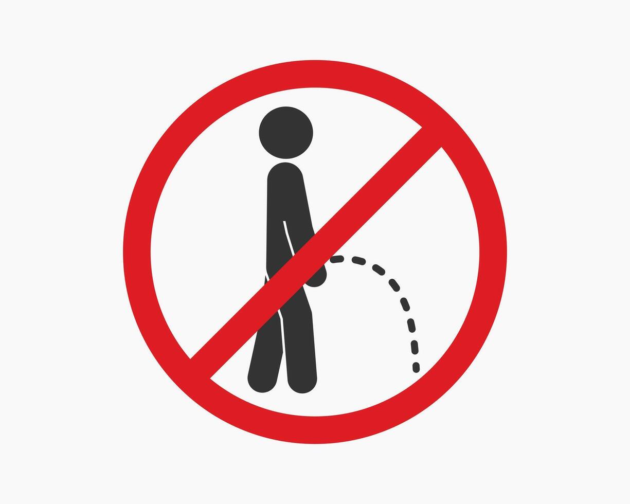 No Peeing icon symbol. wc Pissing prohibited sign. Urinate not allowed. No peeing on floor. illustration image. Isolated on white background. vector
