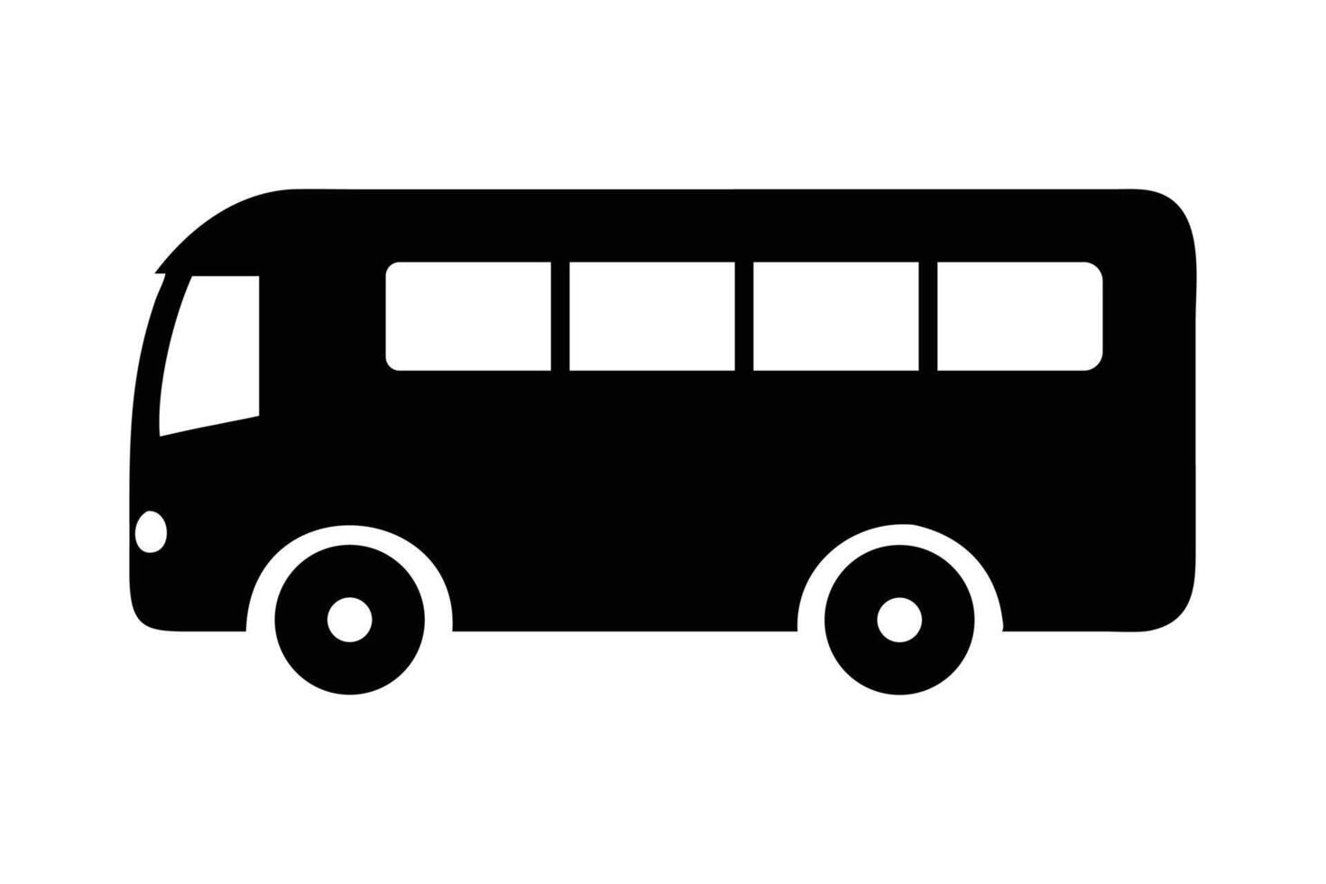 Simple Bus Silhouette Graphic for Transport Logos vector