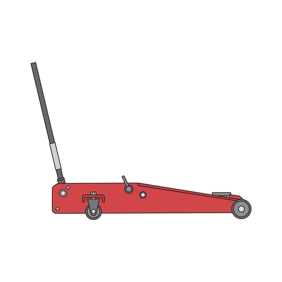 kids drawing illustration car jack flat cartoon isolated vector