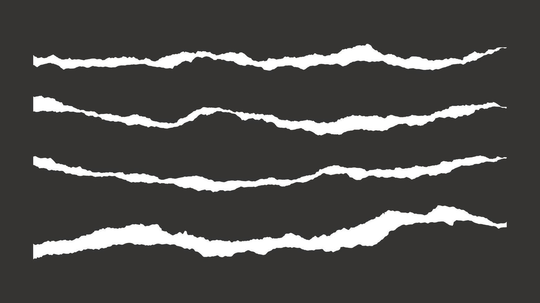 White Ripped Paper Strips vector