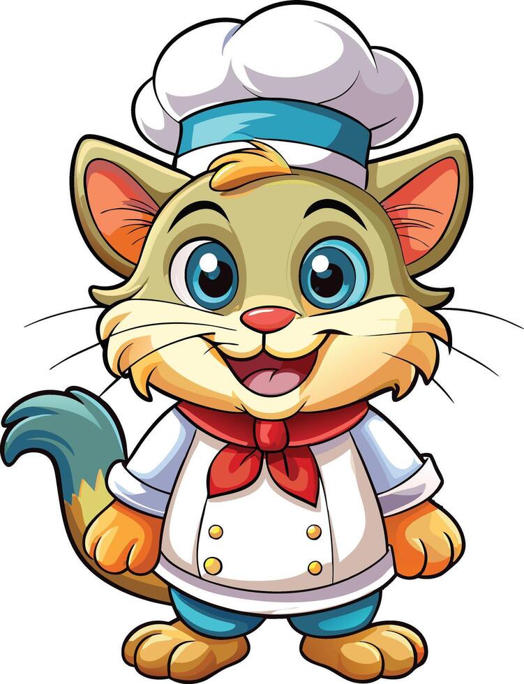 Cartoon cat chef vector