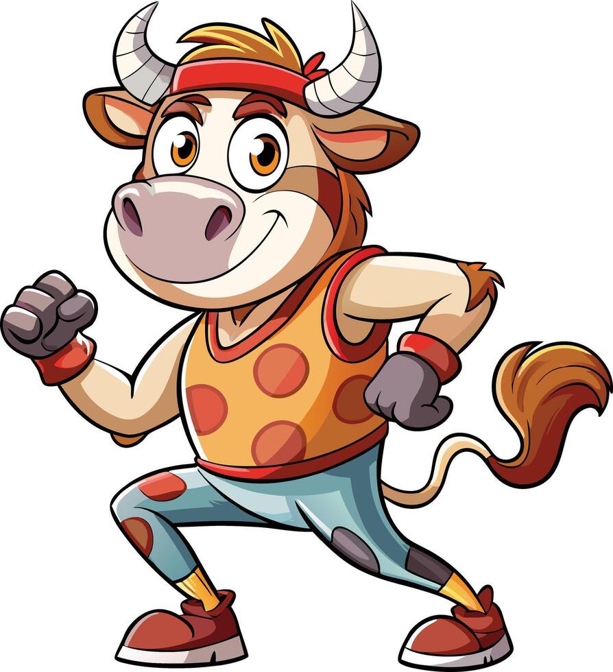 Cartoon cow running vector