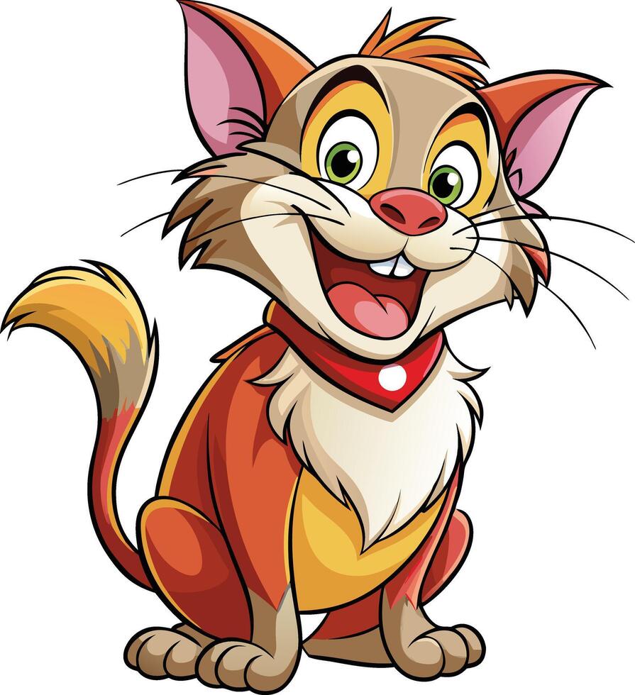 Cartoon cat with a collar vector