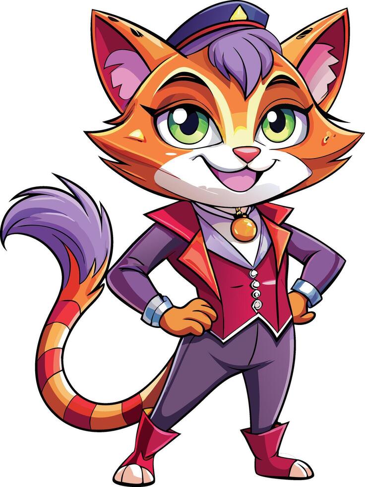 A cartoon cat dressed in a suit and tie vector