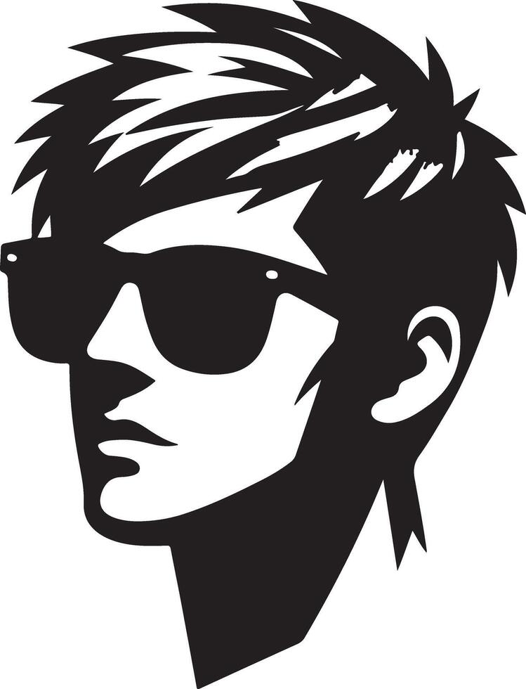 A silhouette of a man wearing sunglasses vector